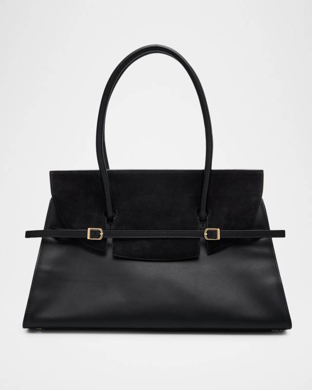River Suede Flap Leather Shoulder Bag